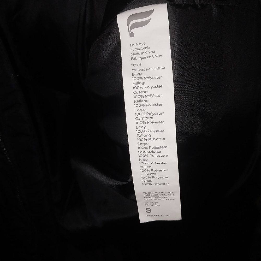 Fabletics Venture Puffer Jacket Black With Hood S… - image 4
